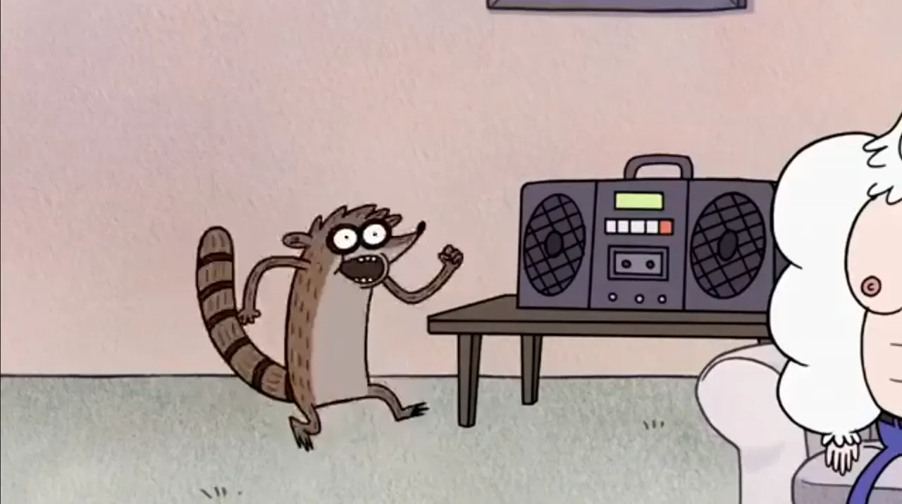Regular Show characters in the Do You Have a Better Idea voice acting scene